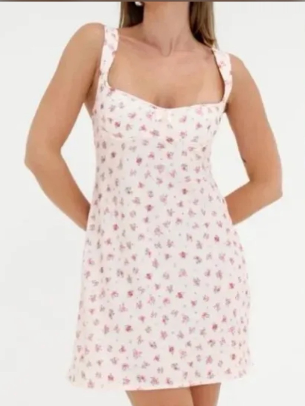 Rumored Loverboy Pink Floral Mini Dress Open Back